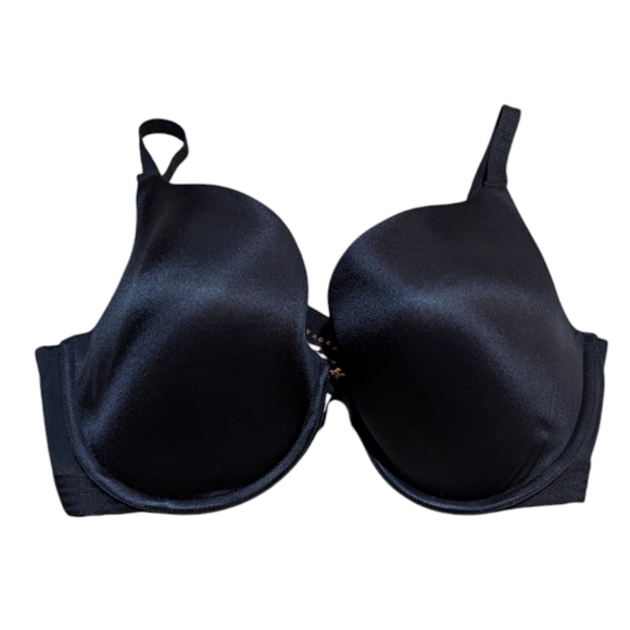 Savage X Fenty Bra 36DDD 36F Black Vampy Satin Smooth - Picture 1 of 4